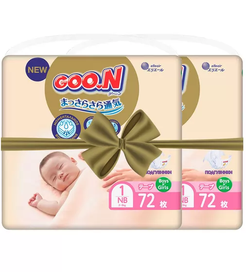 Подгузники GOO.N Premium Soft для новорожденных (размер 1(NB), до 5 kg, 144 шт) - 863222-2_1.jpg - № 1