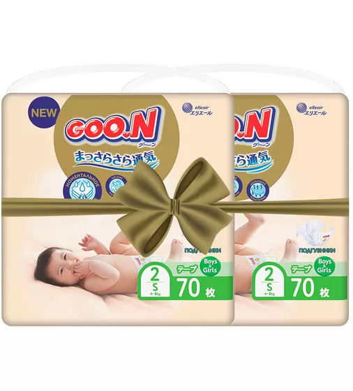 Подгузники GOO.N Premium Soft для детей (размер 2(S), 4-8 kg, 140 шт) - 863223-2_1.jpg - № 1