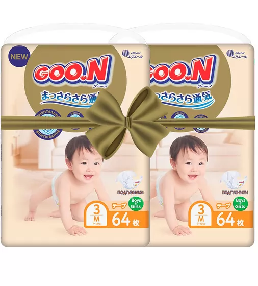 Подгузники GOO.N Premium Soft для детей (размер 3(M), 7-12 kg, 128 шт) - 863224-2_1.jpg - № 1