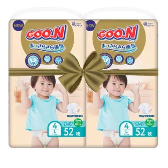 Подгузники GOO.N Premium Soft для детей (размер 4(L), 9-14 kg, 104 шт)