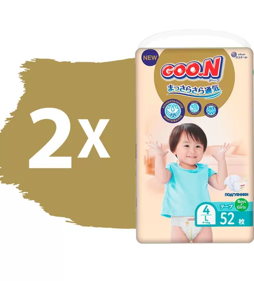 Подгузники GOO.N Premium Soft для детей (размер 4(L), 9-14 kg, 104 шт) - 863225-2_2.jpg - № 2
