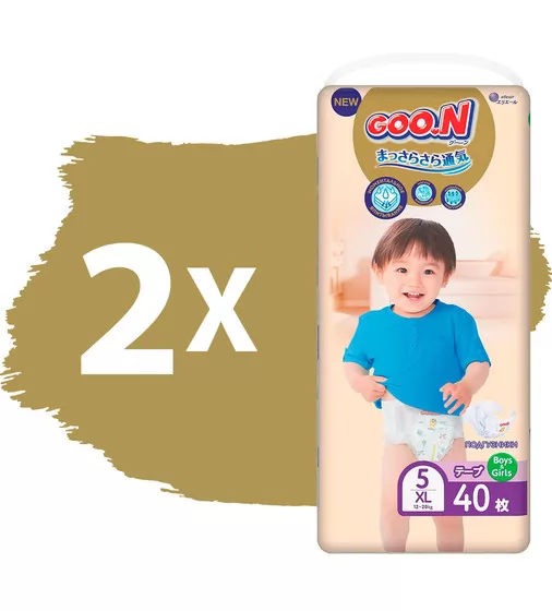 Подгузники GOO.N Premium Soft для детей (размер 5(XL), 12-20 kg, 80 шт) - 863226-2_2.jpg - № 2