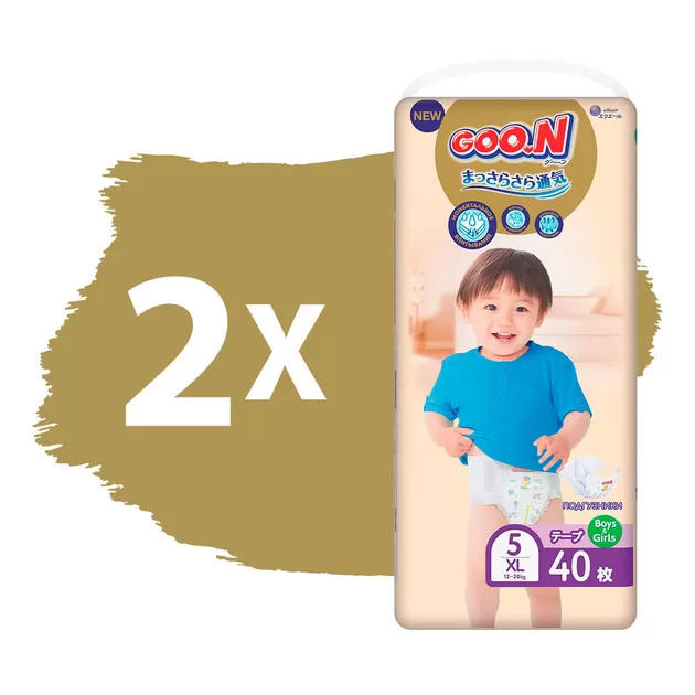 Подгузники GOO.N Premium Soft для детей (размер 5(XL), 12-20 kg, 80 шт)