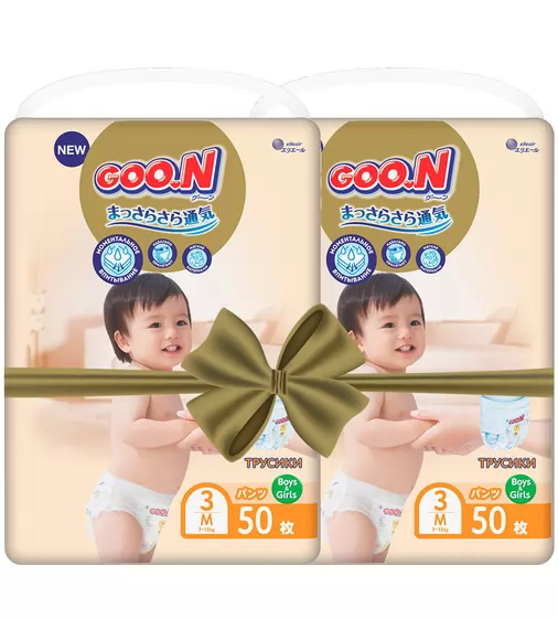 Трусики-подгузники GOO.N Premium Soft для детей (размер 3(M), 7-12 kg, 100 шт) - 863227-2_1.jpg - № 1