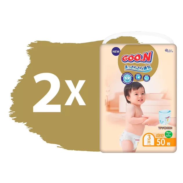 Трусики-подгузники GOO.N Premium Soft для детей (размер 3(M), 7-12 kg, 100 шт)