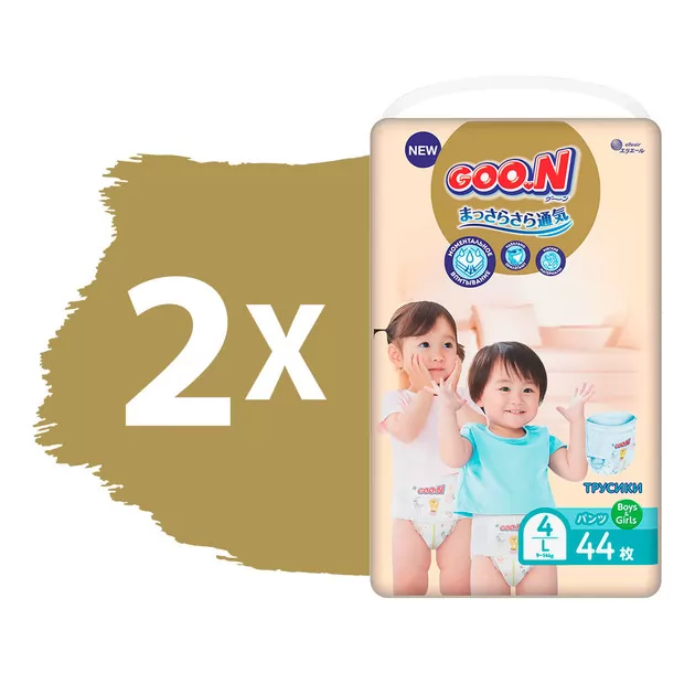 Трусики-подгузники GOO.N Premium Soft для детей (размер 4(L), 9-14 kg, 88 шт)