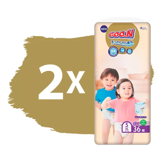 Трусики-подгузники GOO.N Premium Soft для детей (размер 5(XL), 12-17 kg, 72 шт)