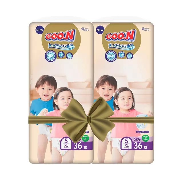 Трусики-подгузники GOO.N Premium Soft для детей (размер 5(XL), 12-17 kg, 72 шт)