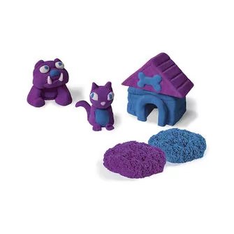 Песок Для Детского Творчества - Kinetic Sand Build голубой и фиолетовый