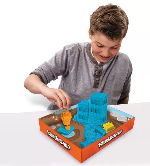 Набор Песка Для Творчества - Kinetic Sand Construction Zone (Голубой) - 71417-2_4.jpg - № 4