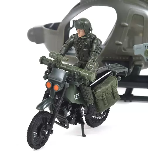 Игровой набор ELITE FORCE —МНОГОФУНКЦИОНАЛЬНЫЙ ВЕРТОЛЕТ MH-6  (вертолет, мотоцикл, фигурки, аксесс.) - 101860_8.jpg - № 8