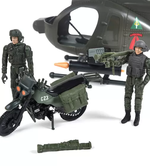 Игровой набор ELITE FORCE —МНОГОФУНКЦИОНАЛЬНЫЙ ВЕРТОЛЕТ MH-6  (вертолет, мотоцикл, фигурки, аксесс.) - 101860_3.jpg - № 3