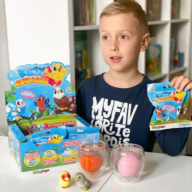 Растущая игрушка в яйце - Птички (12 шт, в дисп)