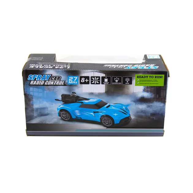 Автомобиль Spray Car на р/у – Sport (голубой, 1:24, свет, функция туман)