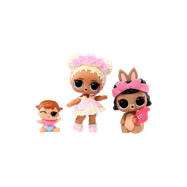 Набор игровых фигурок L.O.L. Surprise! серии OPP Tot + Pet + Lil Sis" - Флаувер Чайлд, Шорт Стоп Хо"