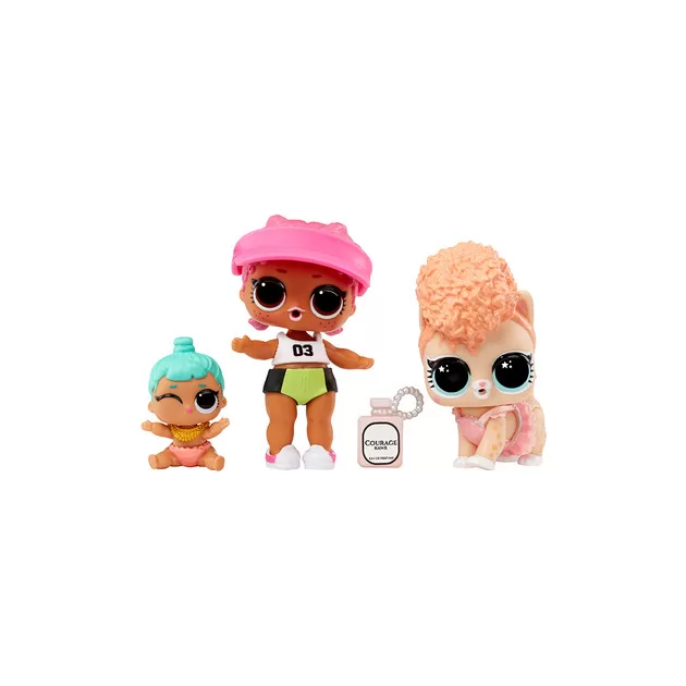 Набор игровых фигурок L.O.L. Surprise! серии OPP Tot + Pet + Lil Sis" - Спайки, Китти, Лил Дженни"