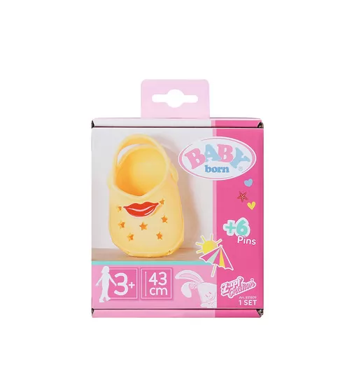 Обувь для куклы BABY BORN - Cандалии с значками (желтые) - 831809-3_1.jpg - № 1