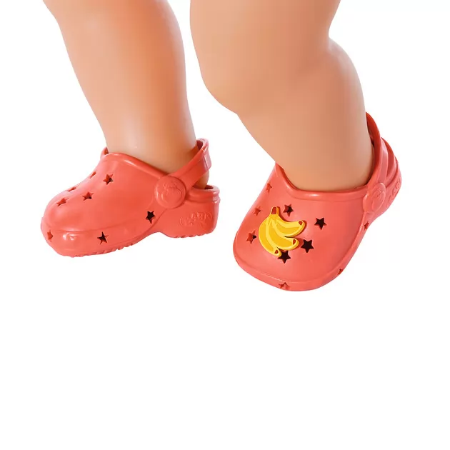 Обувь для куклы BABY BORN - Cандалии с значками (красные)