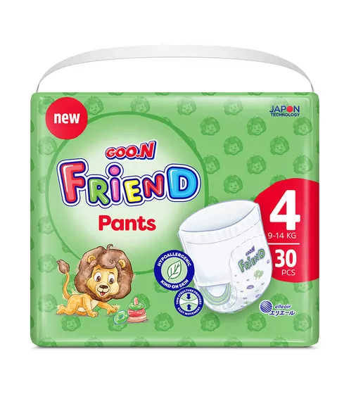 Трусики-подгузники Goo.N Friend для детей 9-14 кг (размер 4(L), 30 шт) - F1010117-001_1.jpg - № 1