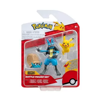 Набор игровых фигурок Pokemon W17 - Оманайт, Пикачу, Лукарио
