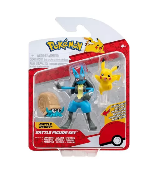 Набор игровых фигурок Pokemon W17 - Оманайт, Пикачу, Лукарио - PKW3054_1.jpg - № 1