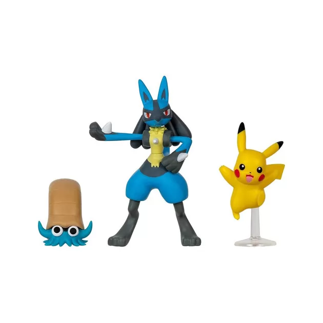 Набор игровых фигурок Pokemon W17 - Оманайт, Пикачу, Лукарио
