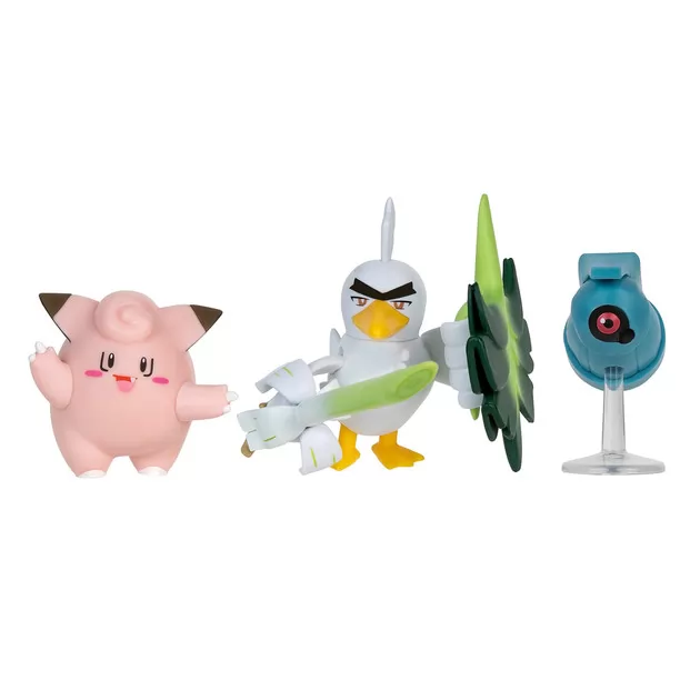 Набор игровых фигурок Pokemon W18 - Клефейри, Белдум, Сирфетч'д