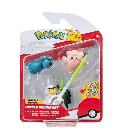 Набор игровых фигурок Pokemon W18 - Клефейри, Белдум, Сирфетч'д - PKW3057_1.jpg - № 1