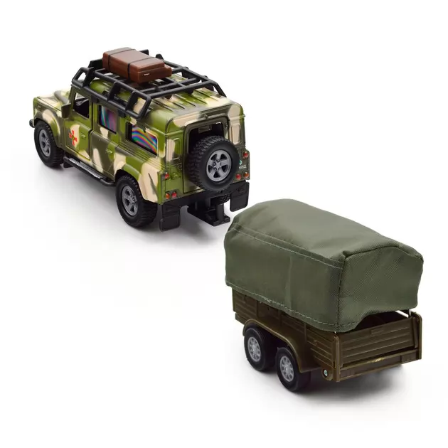 Игровой набор – Land Rover Defender Mилитари (с прицепом)