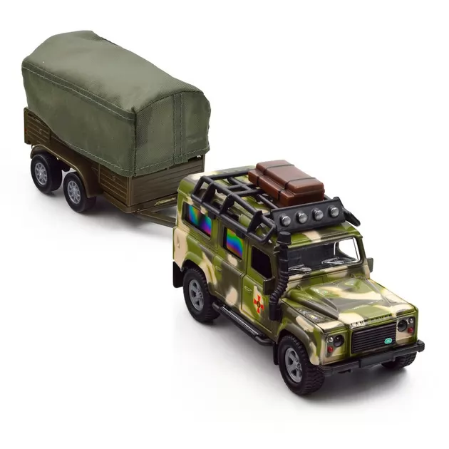 Игровой набор – Land Rover Defender Mилитари (с прицепом)