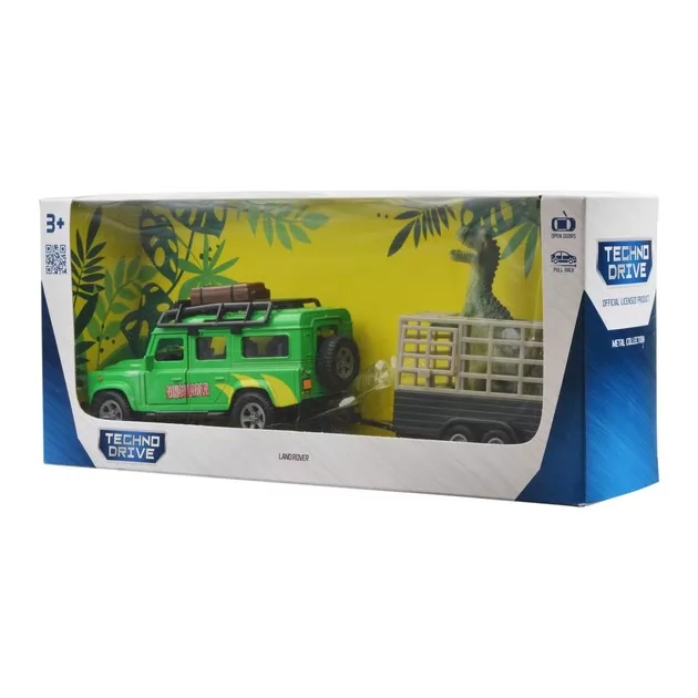 Игровой набор – Land Rover (с прицепом и динозавром)