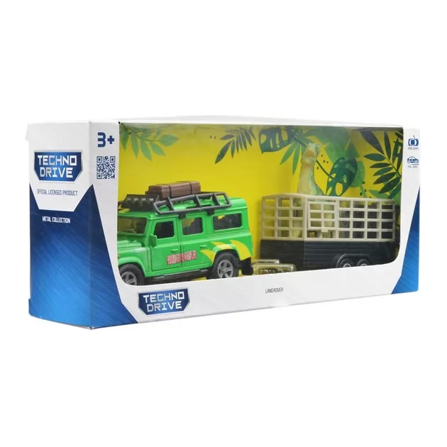 Игровой набор – Land Rover (с прицепом и динозавром)
