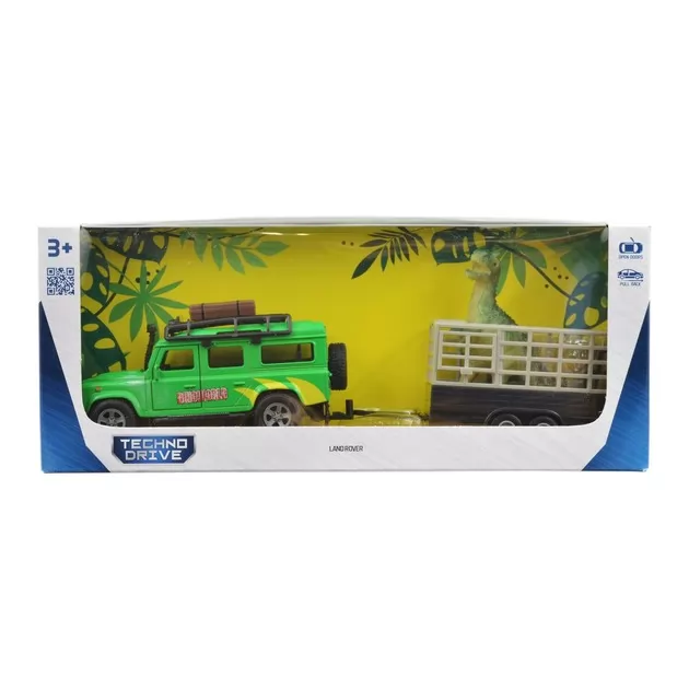 Игровой набор – Land Rover (с прицепом и динозавром)