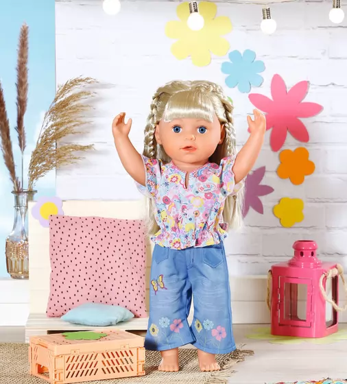 Одежда для куклы Baby Born - Цветочный джинс - 832677_3.jpg - № 3