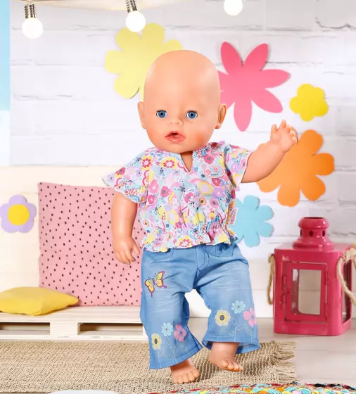 Одежда для куклы Baby Born - Цветочный джинс - 832677_6.jpg - № 6