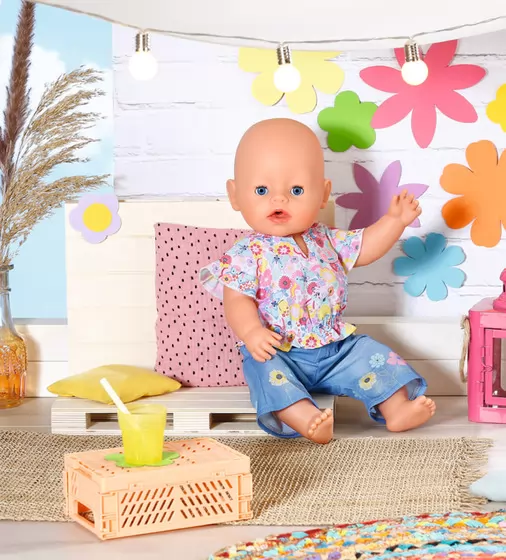 Одежда для куклы Baby Born - Цветочный джинс - 832677_5.jpg - № 5