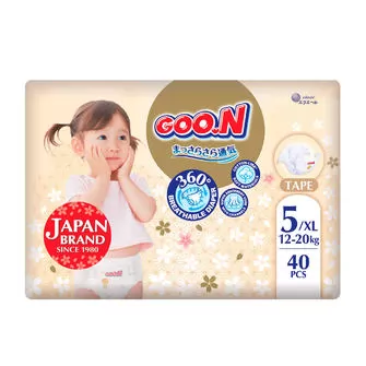 Подгузники Goo.N Premium Soft для детей (размер 5(XL), 12-20 кг, 40 шт.)