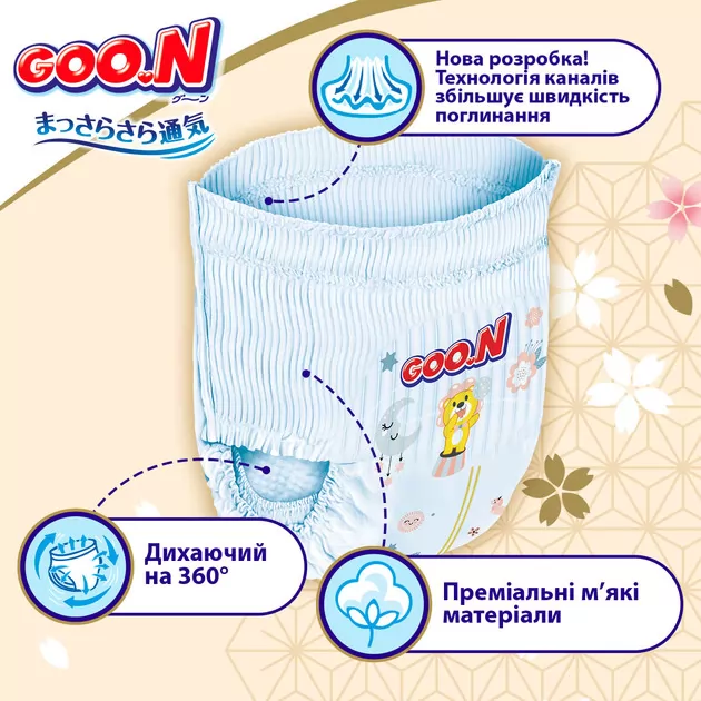 Трусики-подгузники Goo.N Premium Soft (размер 3(M), 7-12 кг, 50 шт)