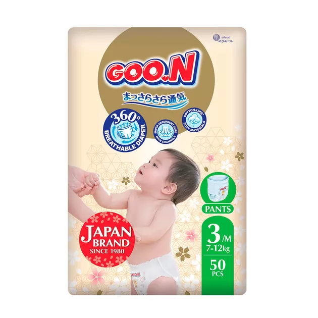 Трусики-подгузники Goo.N Premium Soft (размер 3(M), 7-12 кг, 50 шт)