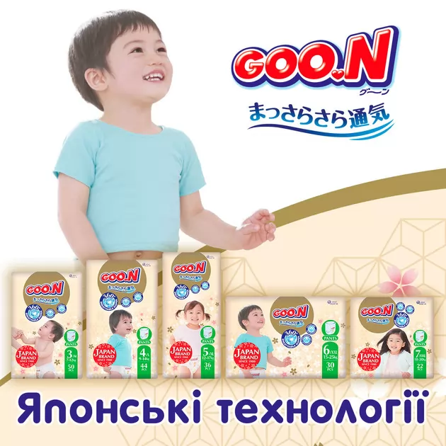 Трусики-подгузники Goo.N Premium Soft (размер 3(M), 7-12 кг, 50 шт)