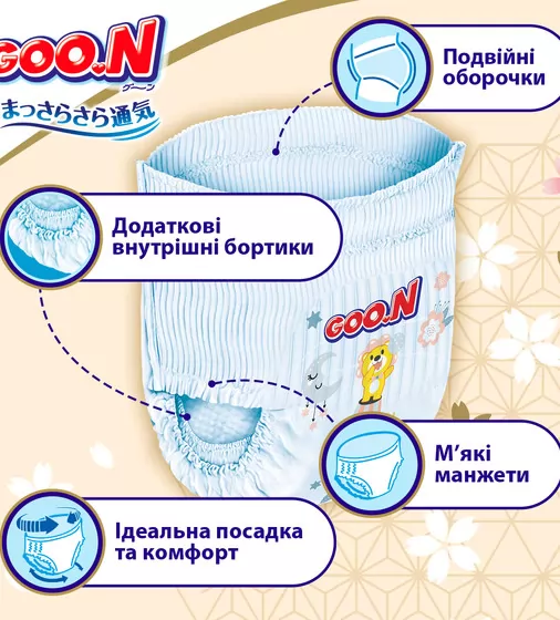 Трусики-подгузники Goo.N Premium Soft (размер 4(L), 9-14 кг, 44 шт) - F1010101-157_3.jpg - № 3