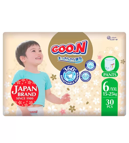 Трусики-подгузники Goo.N Premium Soft (размер 6(2XL), 15-25 кг, 30 шт) - F1010101-159_1.jpg - № 1