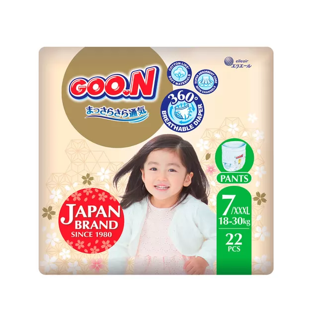 Трусики-подгузники Goo.N Premium Soft (размер 7(3XL), 18-30 кг, 22 шт)