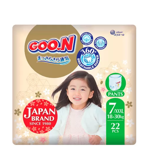 Трусики-подгузники Goo.N Premium Soft (размер 7(3XL), 18-30 кг, 22 шт) - F1010101-160_1.jpg - № 1
