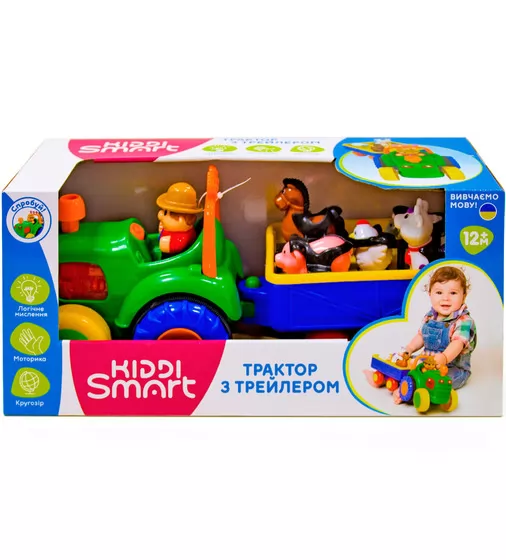 Игровой набор Kiddi Smart - Трактор с трейлером (украинский) - 063180_10.jpg - № 10
