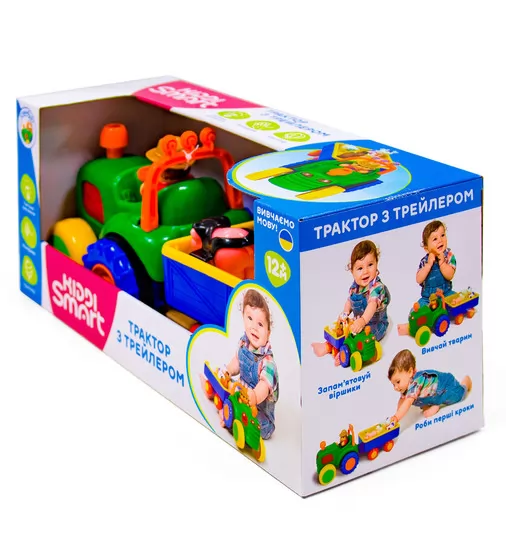 Игровой набор Kiddi Smart - Трактор с трейлером (украинский) - 063180_9.jpg - № 9