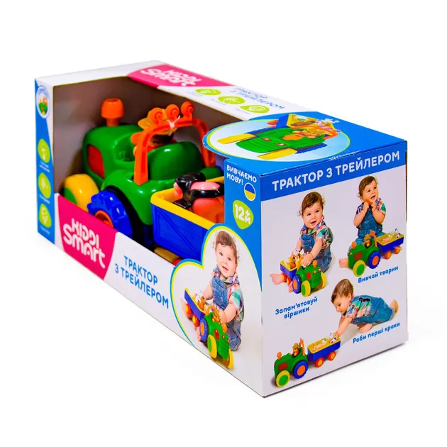 Игровой набор Kiddi Smart - Трактор с трейлером (украинский)