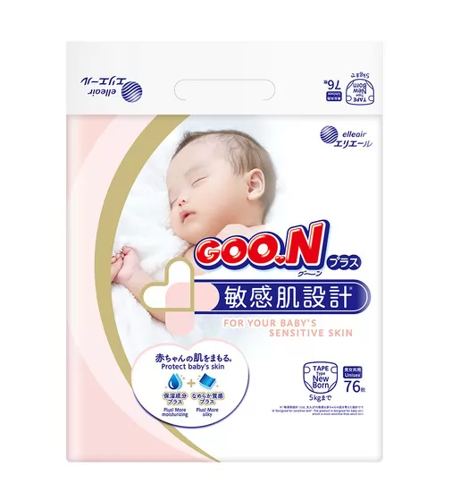 Подгузники Goo.N Plus для новорожденных (размер 1(NB), до 5 кг, 76 шт) - 21000626_1.jpg - № 1
