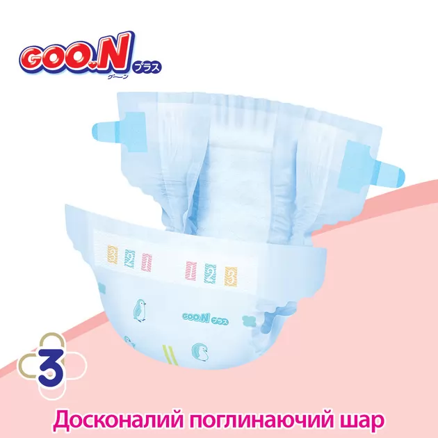 Подгузники Goo.N Plus для новорожденных (размер 1(NB), до 5 кг, 76 шт)