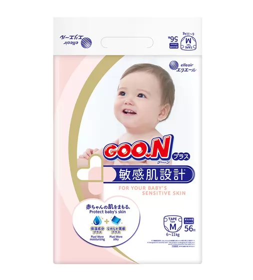 Подгузники Goo.N Plus для детей (размер 3(M), 6-11 кг, 56 шт) - 21000628_1.jpg - № 1